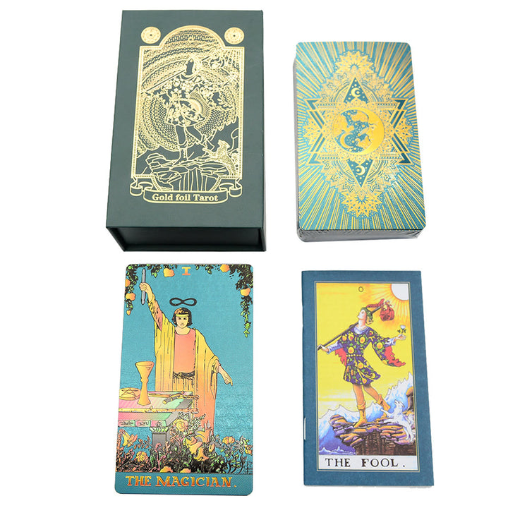 Olivenorma Green Blue Moon Gold Foil Tarot Cards - image 3