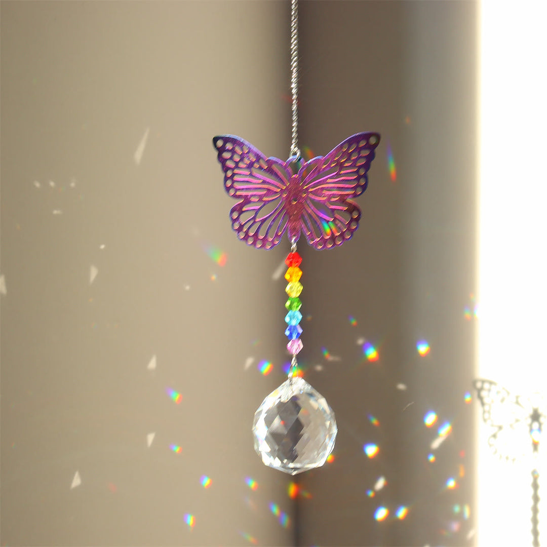 Olivenorma Clear Crystal Hanging Chakra Beads Wind Chime Suncatcher - Colorful Butterfly - image 36