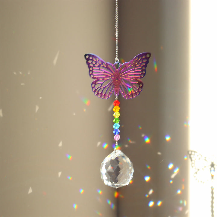 Olivenorma Clear Crystal Hanging Chakra Beads Wind Chime Suncatcher - Colorful Butterfly - image 36
