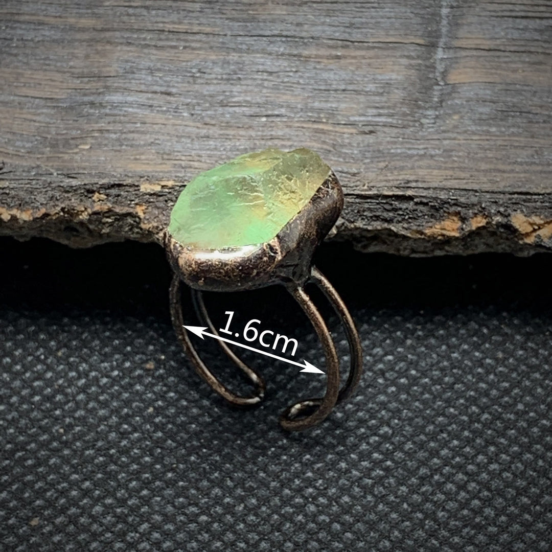 Olivenorma Natural Irregular Raw Stone Twelve Birthstone Adjustable Ring - image 32