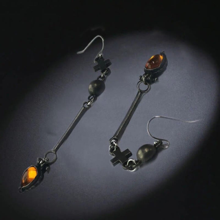 Olivenorma Tribe Water Drop Amber Stone Earrings - image 3