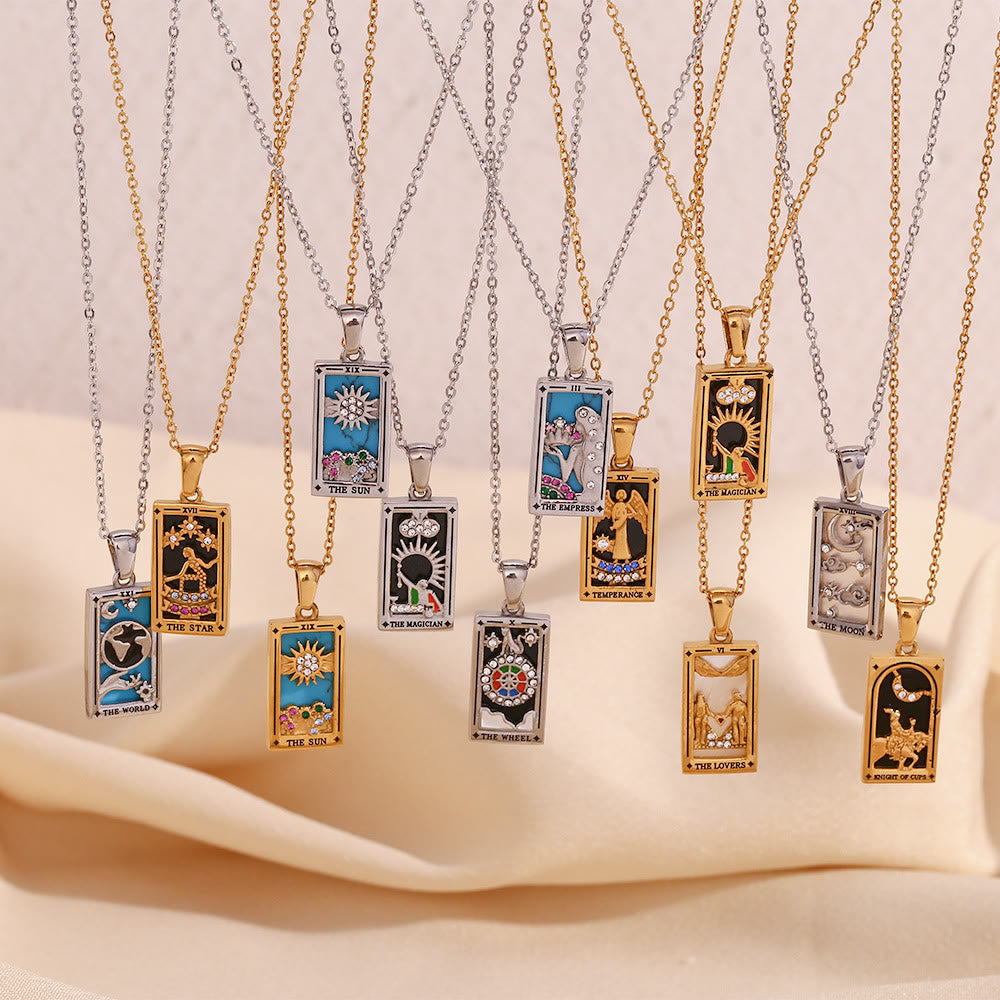Olivenorma Stainless Steel 18k Gold Plated Tarot Card Necklace - image 30