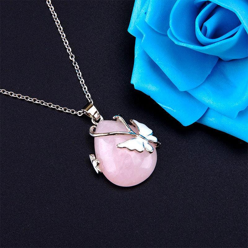 Crystal Butterfly Wings Gemstone Necklace - image 17