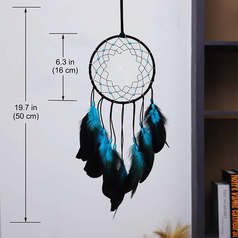 Olivenorma "Peace Lotus" - Turquoise Feather Dream Catcher - image 7