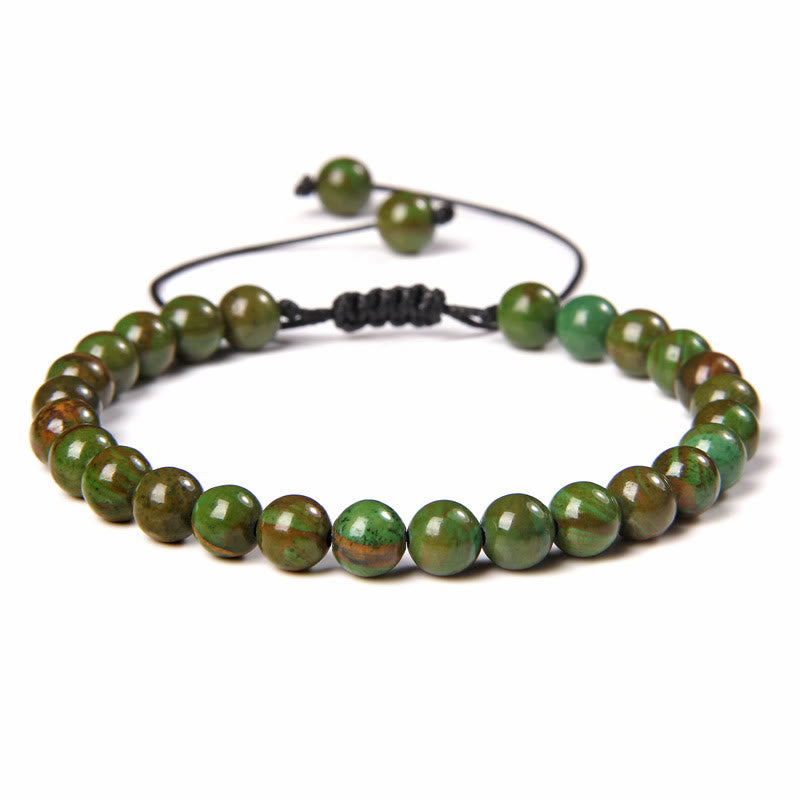 Olivenorma Natural 6mm Stone Beads Braided Wrap Bracelet - Green Aventurine - image 11
