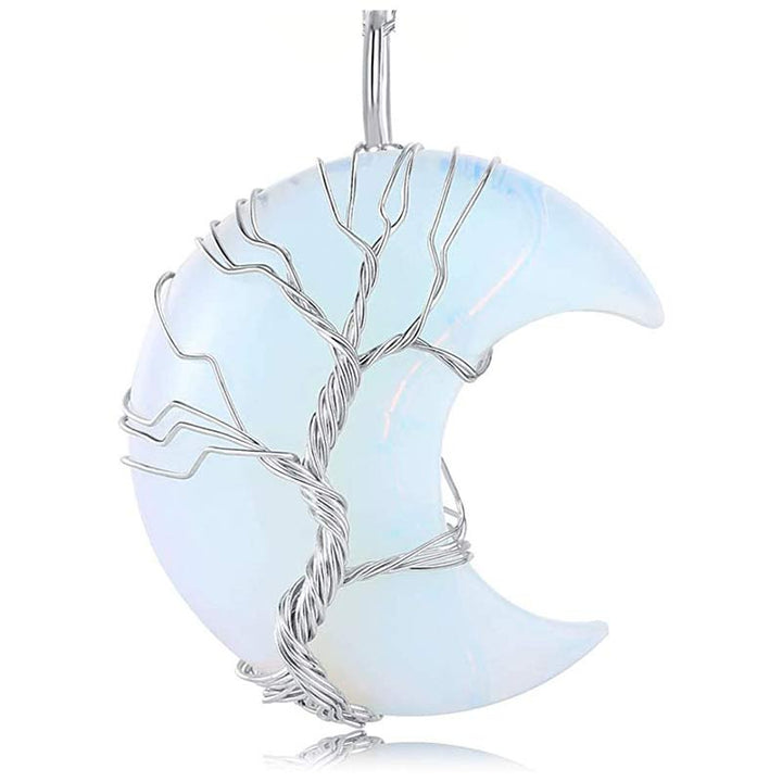 Olivenorma Natural Crystal Moon Necklace - Opal - image 21