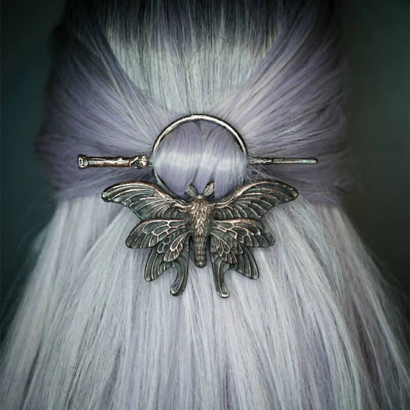 Delicate Vintage Coppery Moth Hairpin - image 3