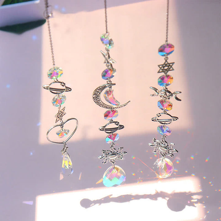 Crystal Moon And Star Suncatcher Dream Catcher - image 4