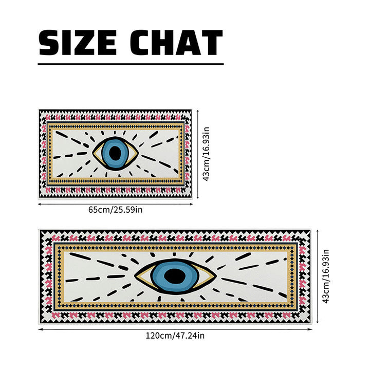 Olivenorma Rectangular White Evil Eye Print Rug Carpet - image 1