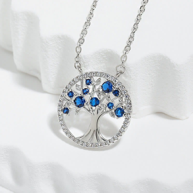 Olivenorma "Endless Growth" - Tree of Life Zircon Necklace - Blue - image 3