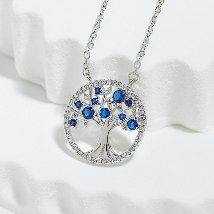 Olivenorma "Endless Growth" - Tree of Life Zircon Necklace - Blue - image 3