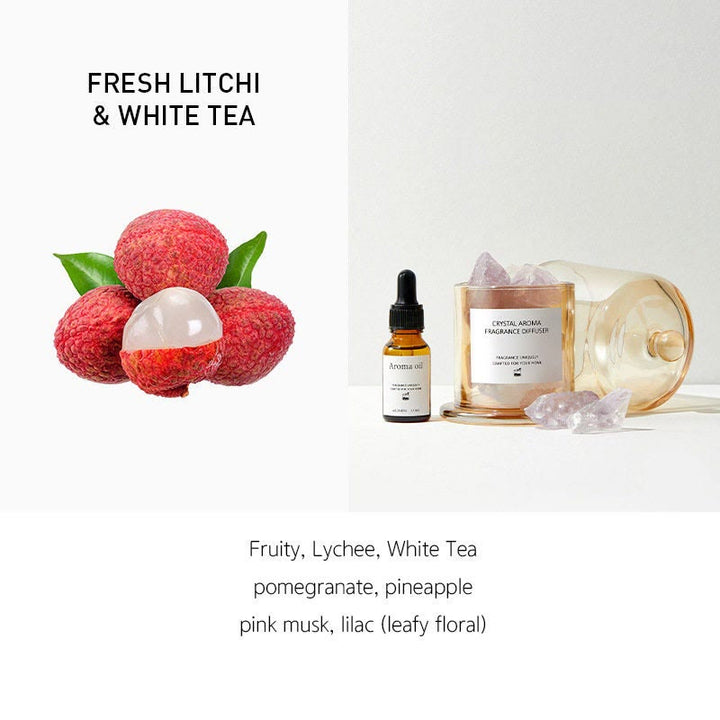 Olivenorma Scented Oil Diffuser Gift Set Crystal Aromatherapy - Amethyst&FRESH LITCHI& WHITE TEA - image 6
