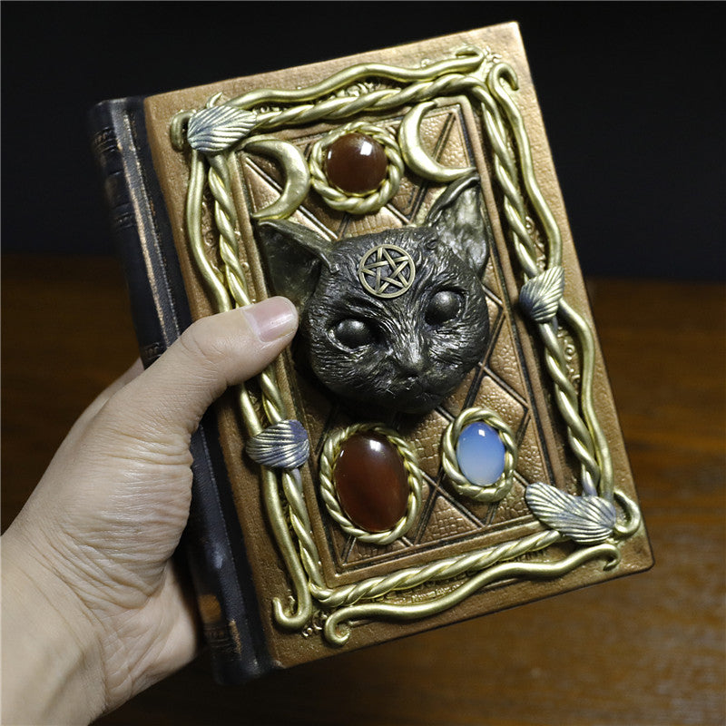 Olivenorma Crystal Stone Pegasus Cat Pattern Decorative Notebook - image 2