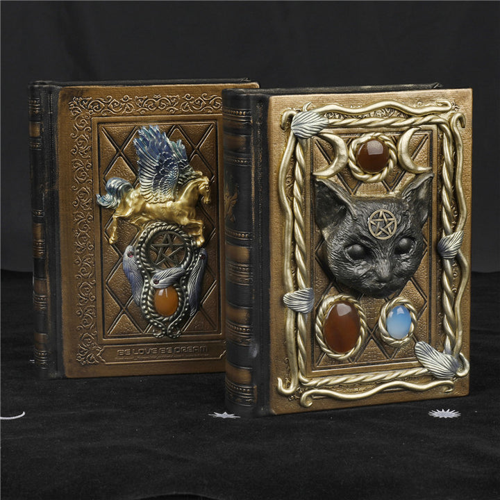 Olivenorma Crystal Stone Pegasus Cat Pattern Decorative Notebook - image 0