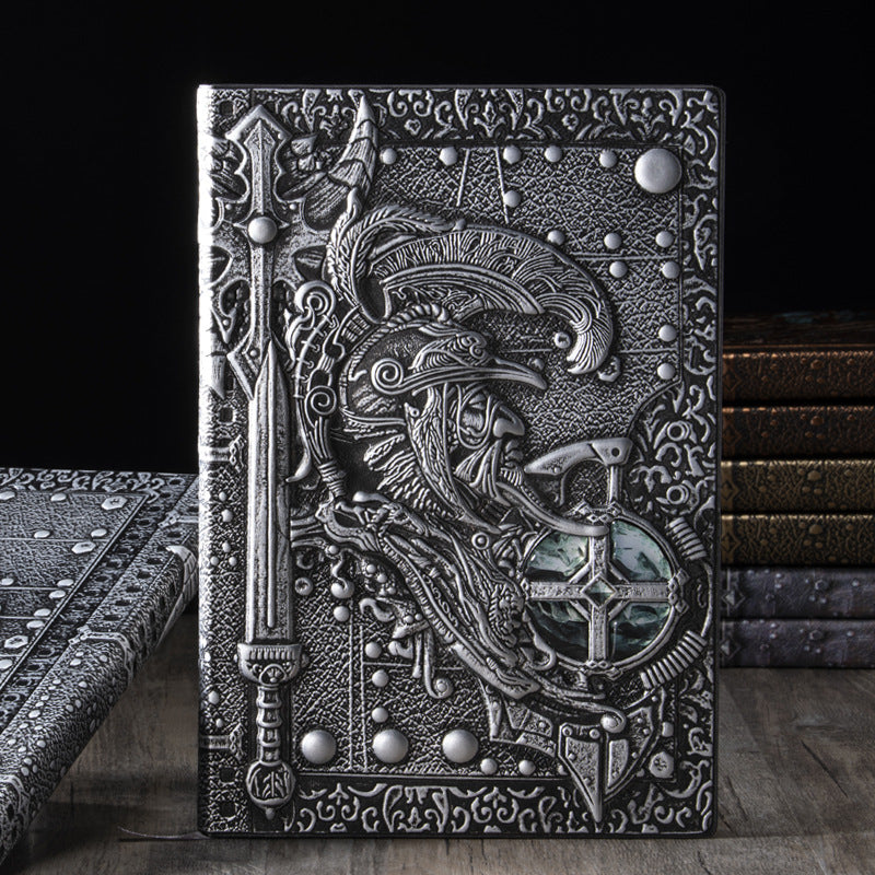 Olivenorma European God of War Pattern Decorative Notebook - Silver - image 3