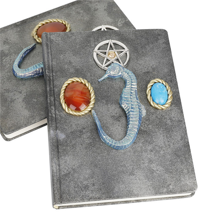 Olivenorma Red Agate Turquoise Seahorse Pattern Decorative Notebook - image 4