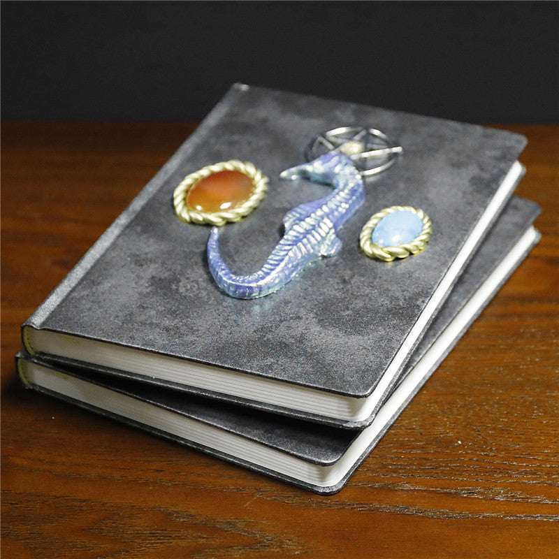 Olivenorma Red Agate Turquoise Seahorse Pattern Decorative Notebook - image 1