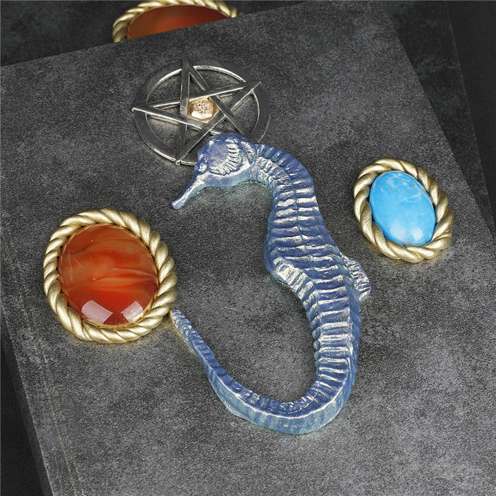 Olivenorma Red Agate Turquoise Seahorse Pattern Decorative Notebook - image 2