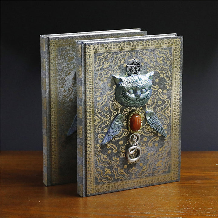 Olivenorma Red Agate Evil Cat Pentagram Snake Decorative Notebook - Red Agate - image 0