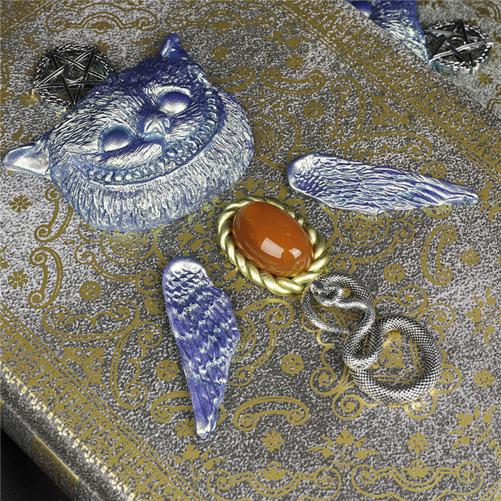 Olivenorma Red Agate Evil Cat Pentagram Snake Decorative Notebook - image 2