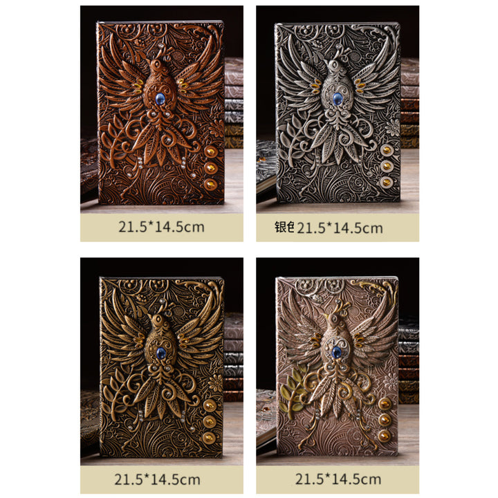 Olivenorma Crystal Stone Phoenix Embossed Leather Journal Notebook - image 10