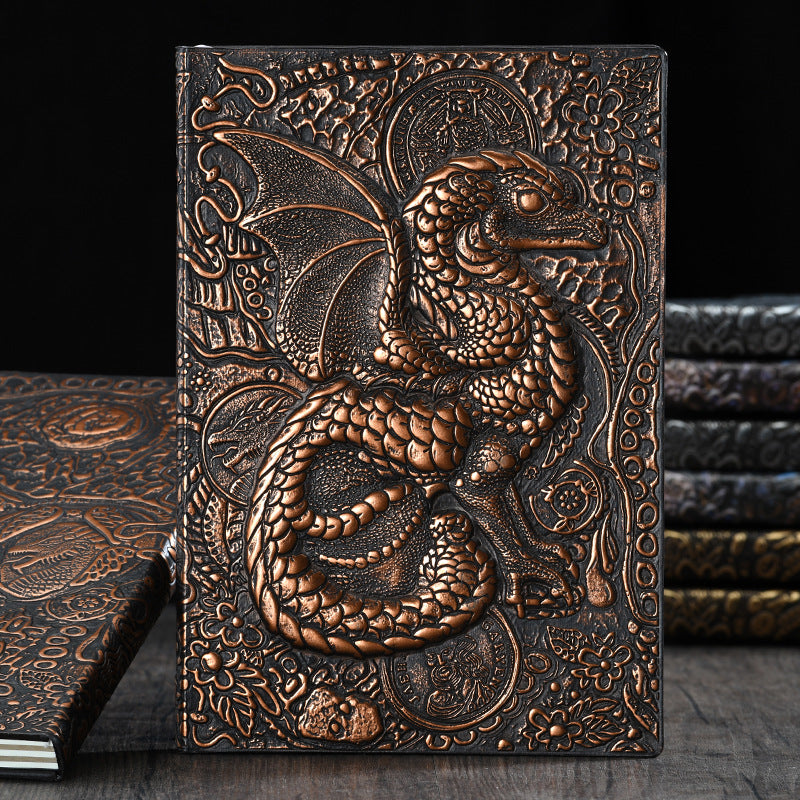 Olivenorma Journal Dragon 3D-Embossed Art Pattern Notebook - Red Bronze - image 4