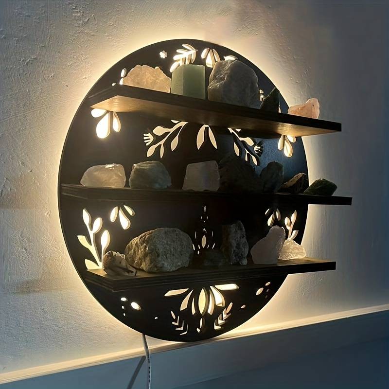 Olivenorma 1pc Boho Wall Mounted Display Crystal Shelf - image 1