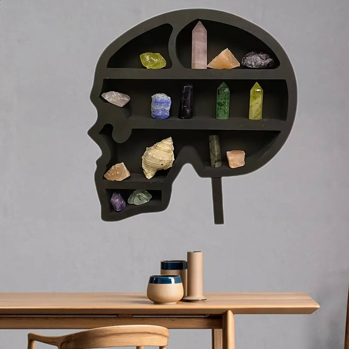 Olivenorma Gothic Skull Wood Wall Crystal Shelf - image 1