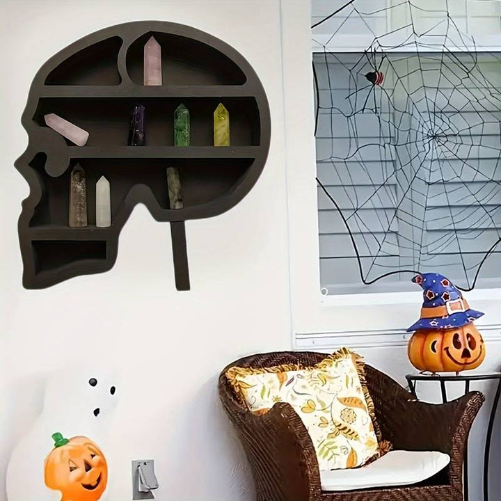 Olivenorma Gothic Skull Wood Wall Crystal Shelf - image 2