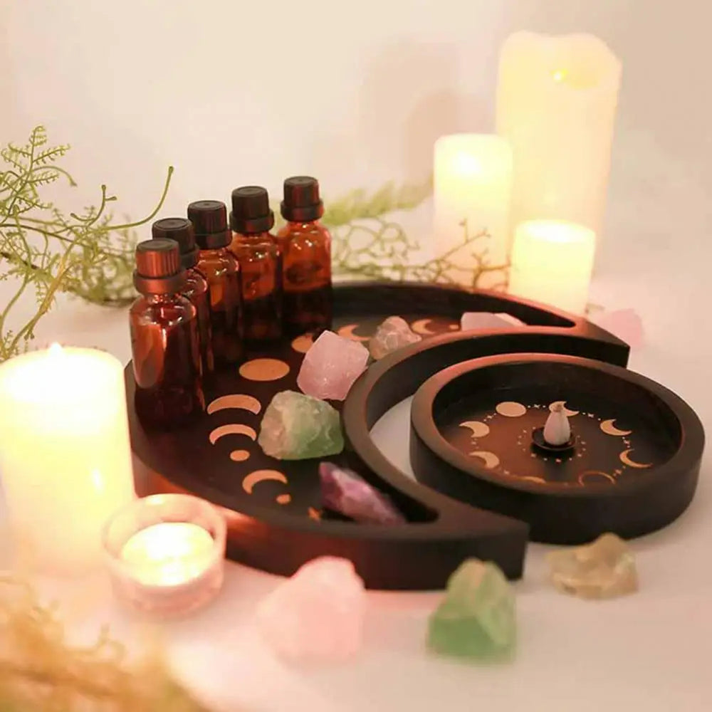 Olivenorma Crescent Moon Crystal Holder Tray Set - image 1