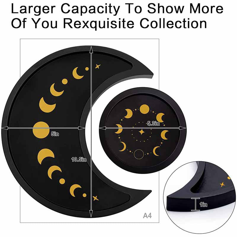 Olivenorma Crescent Moon Crystal Holder Tray Set - image 3
