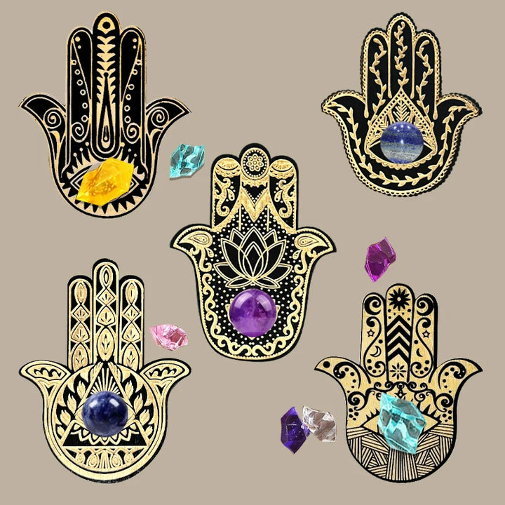 Olivenorma Home Decor Wooden Hamsa Crystal Ball Stand Holder - Hamsa - image 0