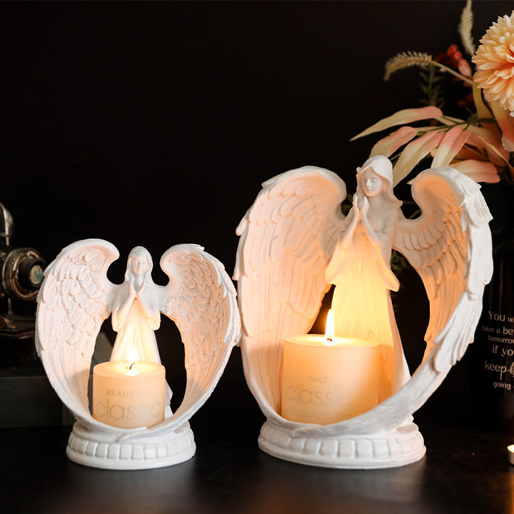 Olivenorma Nordic Pure White Wings Praying Angel Candle Holder - image 8