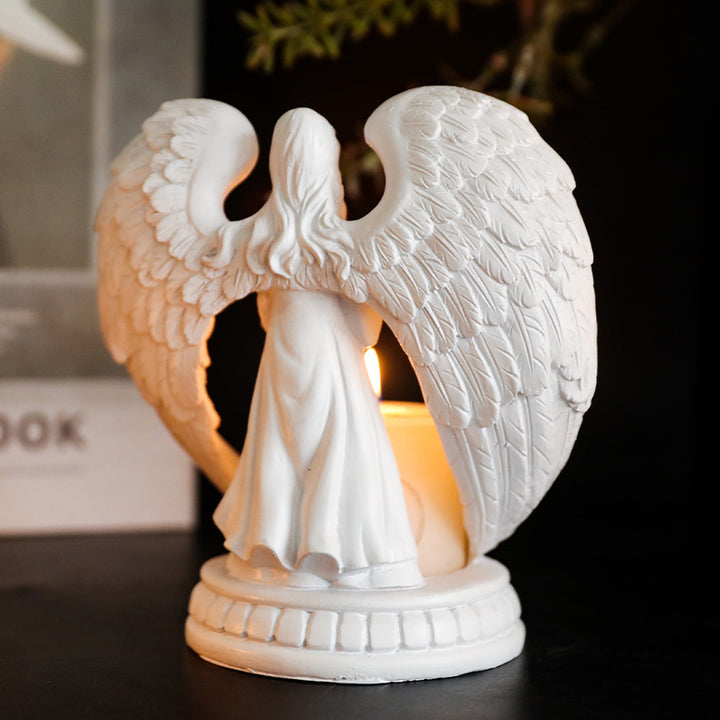Olivenorma Nordic Pure White Wings Praying Angel Candle Holder - image 10