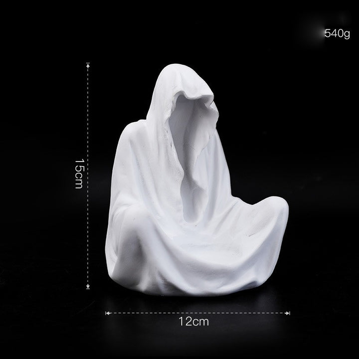 Olivenorma Ghostly Wizard Candlestick Resin Decoration Candle Holder - Wizard Candle Holder & White - image 7