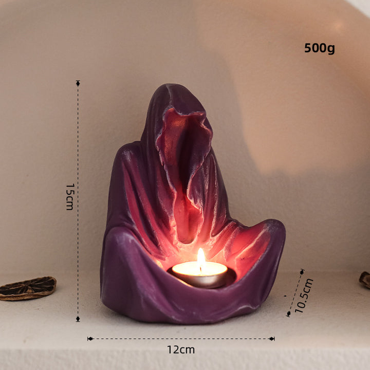 Olivenorma Ghostly Wizard Candlestick Resin Decoration Candle Holder - Wizard Candle Holder & Purple - image 3