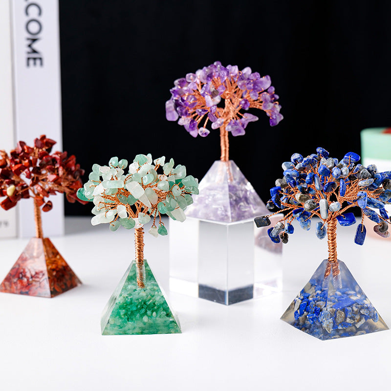 Olivenorma Natural Crystal Gravel Pyramid Base Feng Shui Tree - image 25