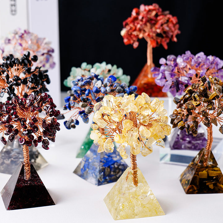 Olivenorma Natural Crystal Gravel Pyramid Base Feng Shui Tree - image 28