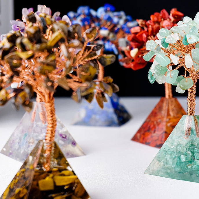 Olivenorma Natural Crystal Gravel Pyramid Base Feng Shui Tree - image 27