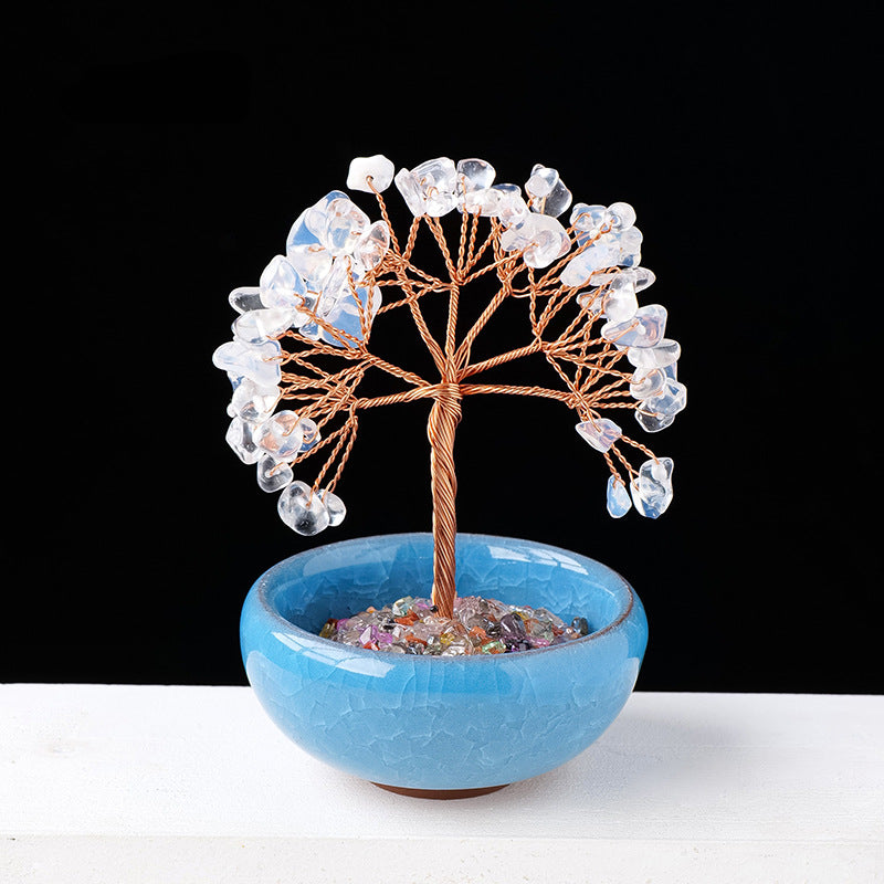 Olivenorma Gravel Crystal Gemstone Home Decoration Feng Shui Tree - Opalite - image 1