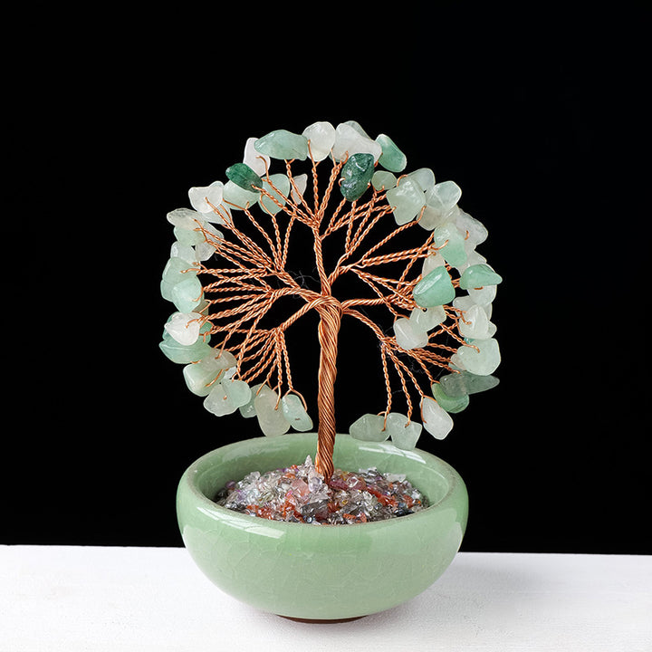 Olivenorma Gravel Crystal Gemstone Home Decoration Feng Shui Tree - Green Aventurine - image 3