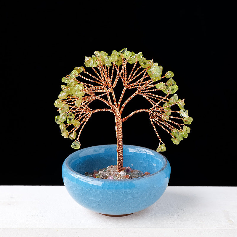Olivenorma Gravel Crystal Gemstone Home Decoration Feng Shui Tree - Peridot - image 7