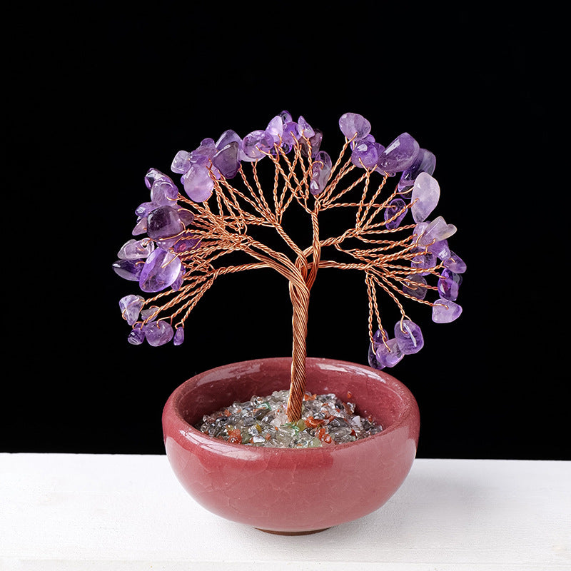 Olivenorma Gravel Crystal Gemstone Home Decoration Feng Shui Tree - Amethyst - image 9