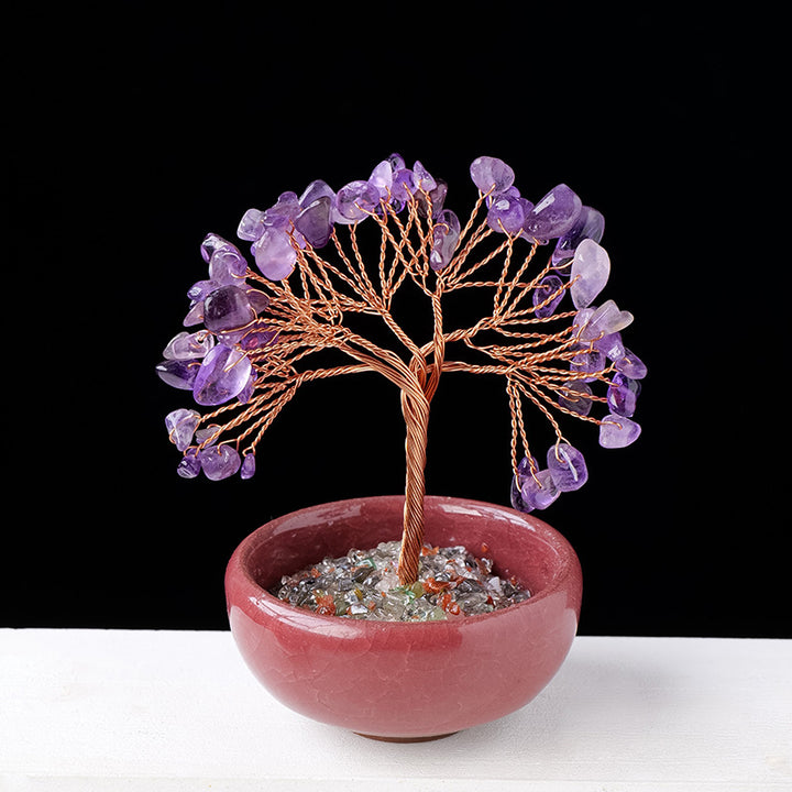 Olivenorma Gravel Crystal Gemstone Home Decoration Feng Shui Tree - Amethyst - image 9