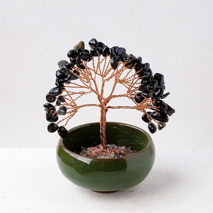Olivenorma Gravel Crystal Gemstone Home Decoration Feng Shui Tree - Obsidian - image 11