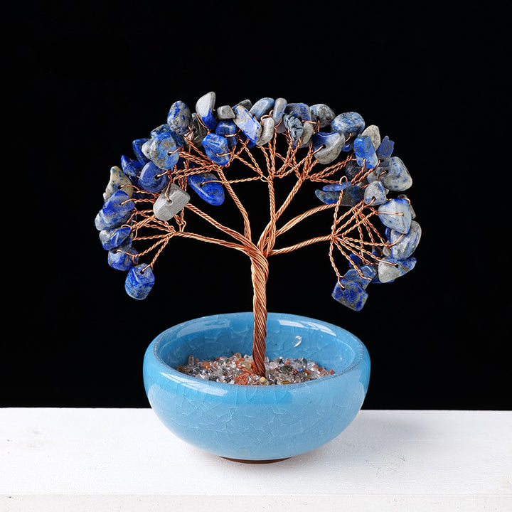 Olivenorma Gravel Crystal Gemstone Home Decoration Feng Shui Tree - Lapis Lazuli - image 17