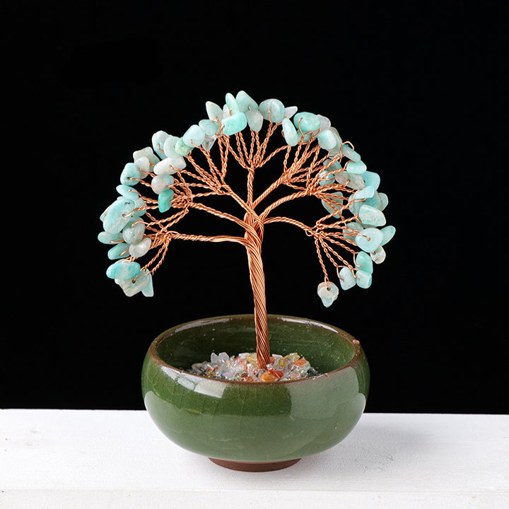 Olivenorma Gravel Crystal Gemstone Home Decoration Feng Shui Tree - Amazonite - image 19