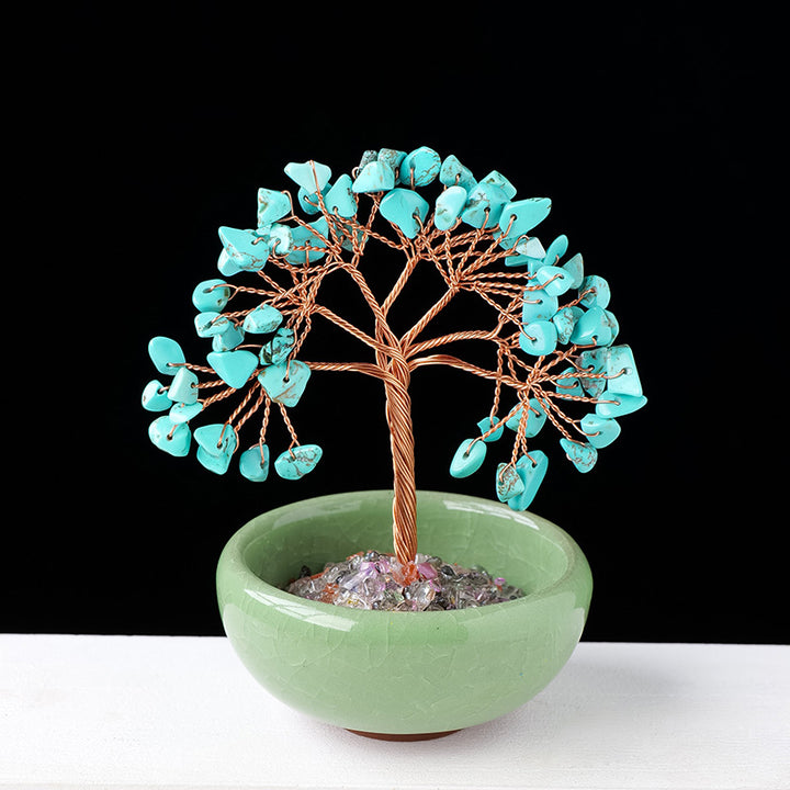 Olivenorma Gravel Crystal Gemstone Home Decoration Feng Shui Tree - Turquoise - image 21