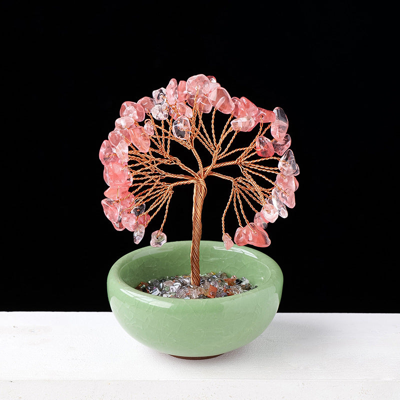 Olivenorma Gravel Crystal Gemstone Home Decoration Feng Shui Tree - Red Smelting Quartz - image 23