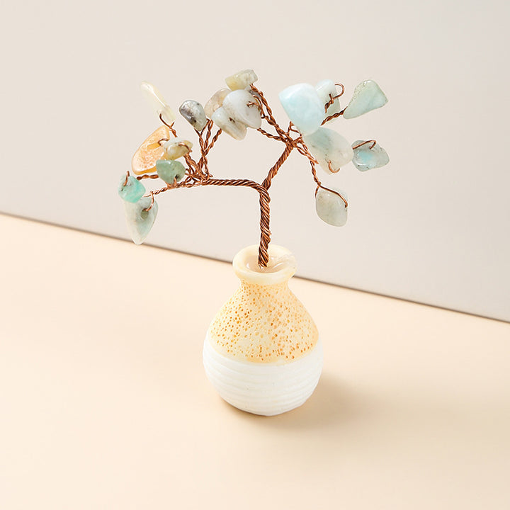 Olivenorma Crystal Gravel Vase Feng Shui Tree - Amazonite - image 5